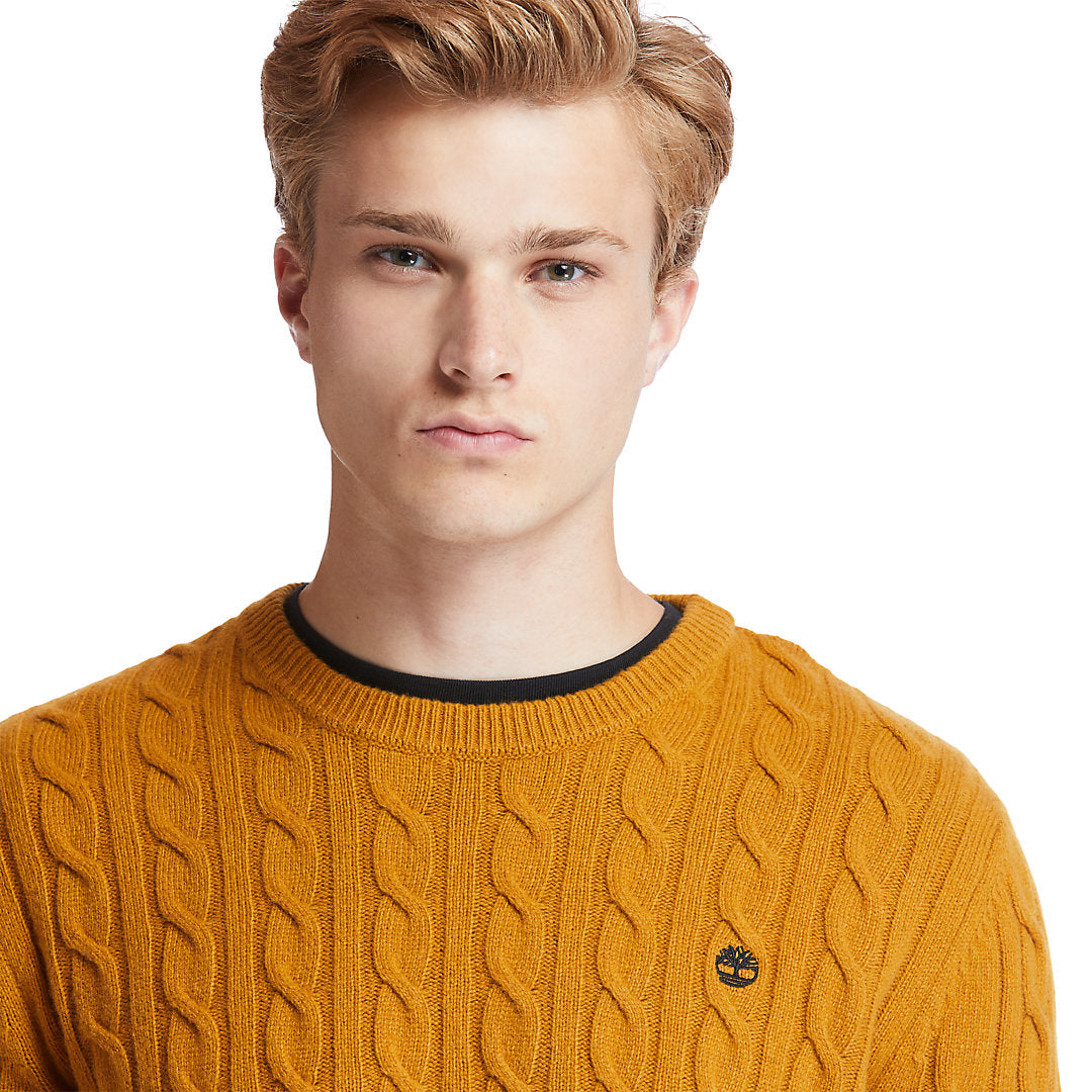 Phillips Brook Cable Sweater for Men in Yellow Timberland For Sale