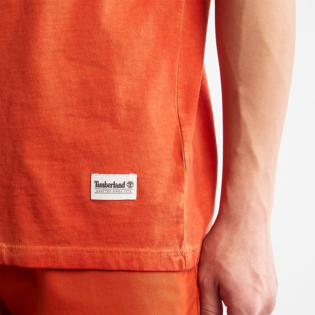 Lamprey River Garment-Dyed T-Shirt for Men in Orange Timberland US