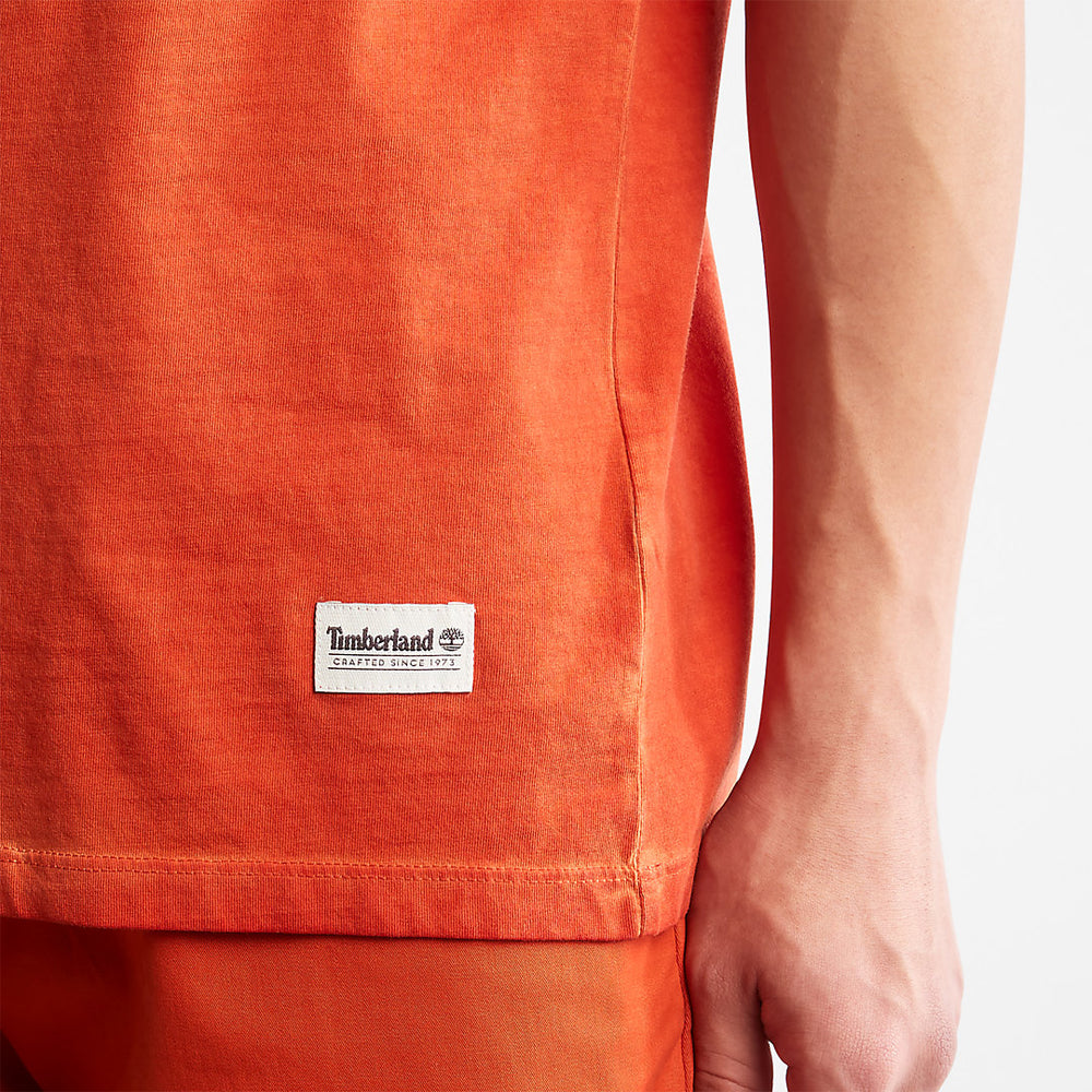 Lamprey River Garment-Dyed T-Shirt for Men in Orange Timberland US