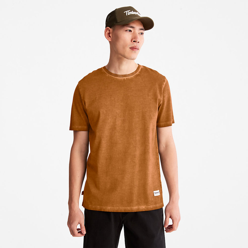 Lamprey River Garment-Dyed T-Shirt for Men in Brown Timberland On Sale