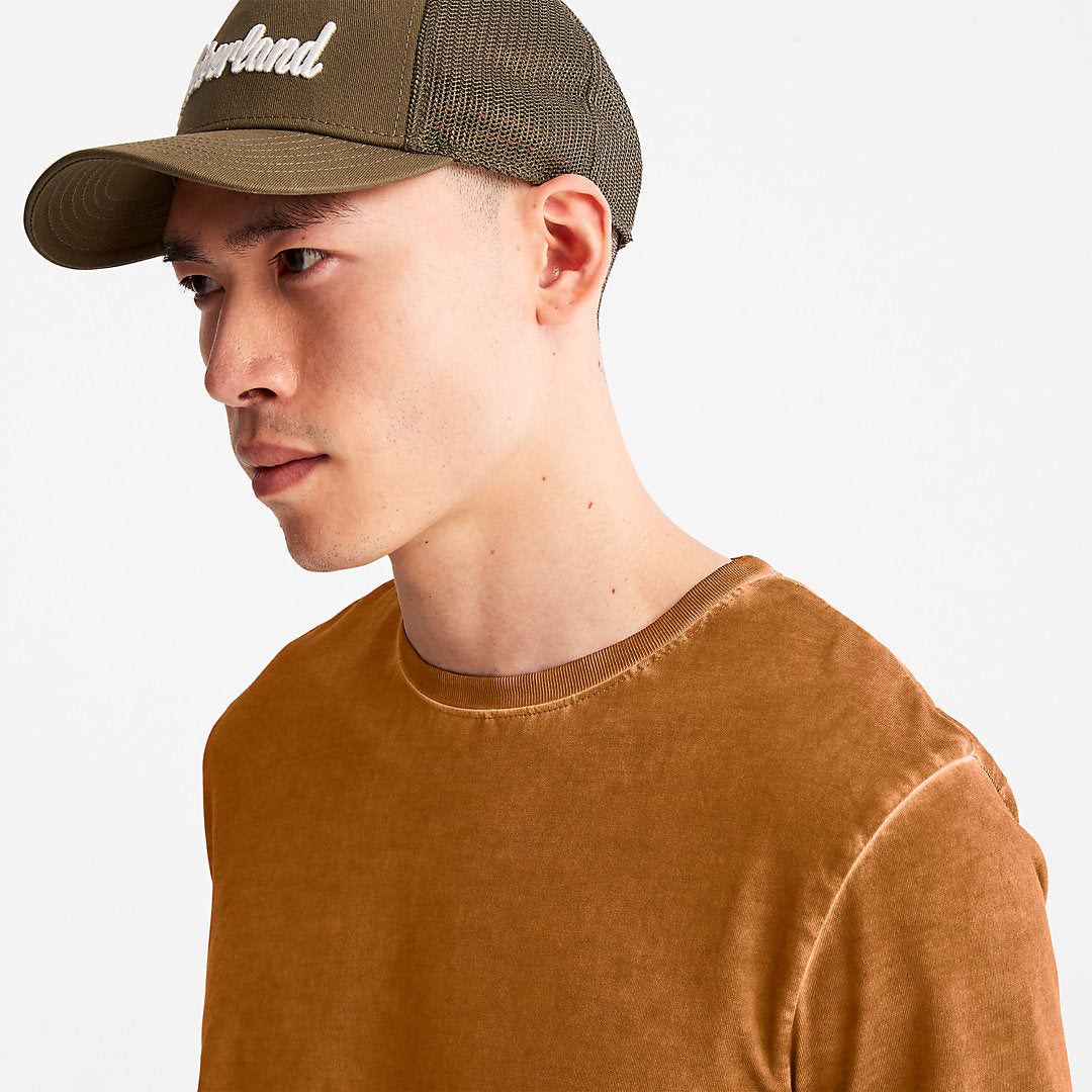 Lamprey River Garment-Dyed T-Shirt for Men in Brown Timberland On Sale