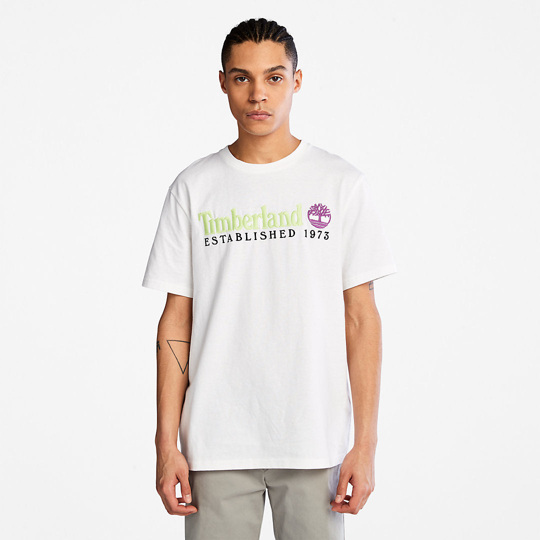 Outdoor Heritage Linear-Logo T-Shirt for Men in White Timberland Outlet