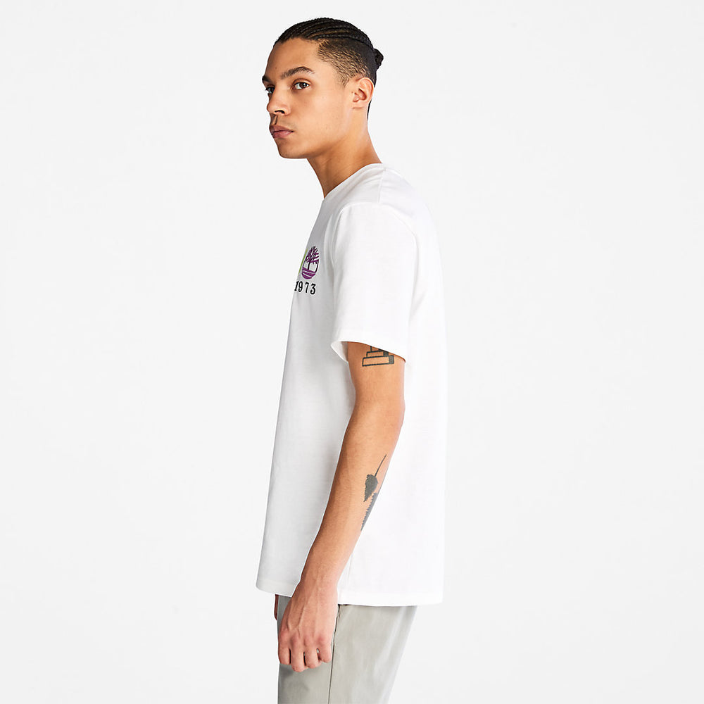 Outdoor Heritage Linear-Logo T-Shirt for Men in White Timberland Outlet