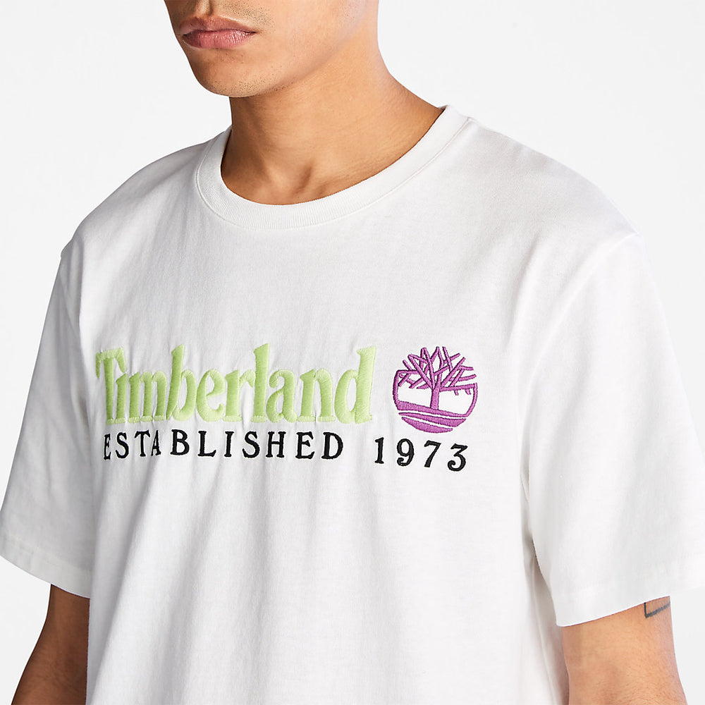 Outdoor Heritage Linear-Logo T-Shirt for Men in White Timberland Outlet