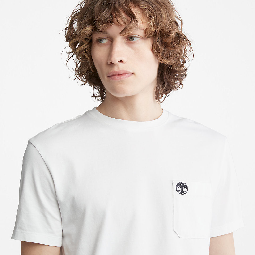 Dunstan River Pocket T-shirt for Men in White Timberland On Sale