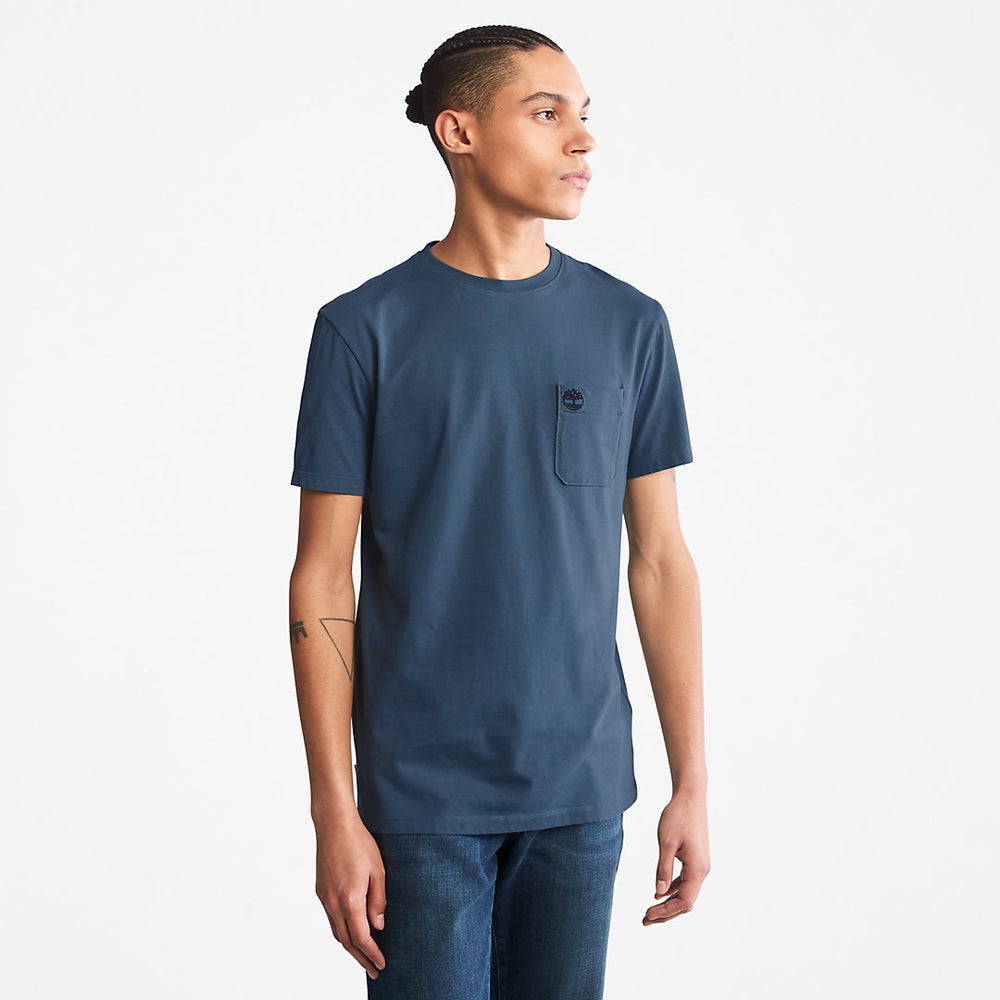 Dunstan River One-Pocket T-Shirt for Men in Blue Timberland On Sale
