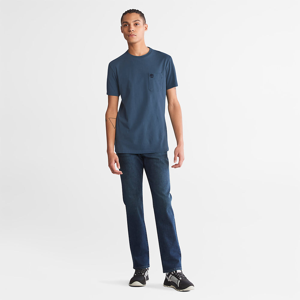 Dunstan River One-Pocket T-Shirt for Men in Blue Timberland On Sale