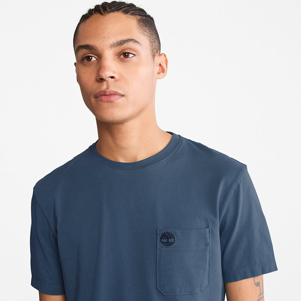Dunstan River One-Pocket T-Shirt for Men in Blue Timberland On Sale