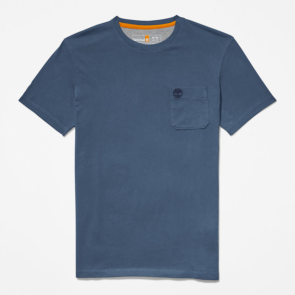 Dunstan River One-Pocket T-Shirt for Men in Blue Timberland On Sale
