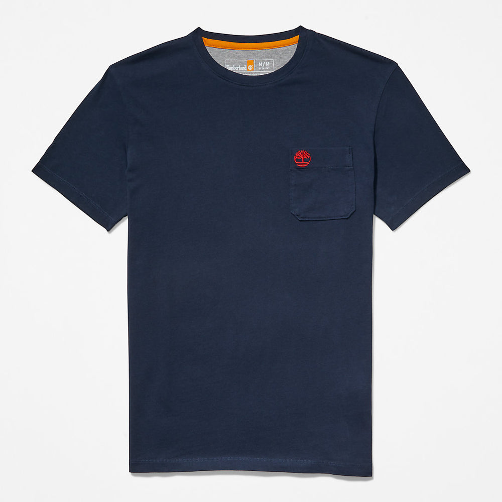 Dunstan River Pocket T-shirt for Men in Navy Timberland For Sale