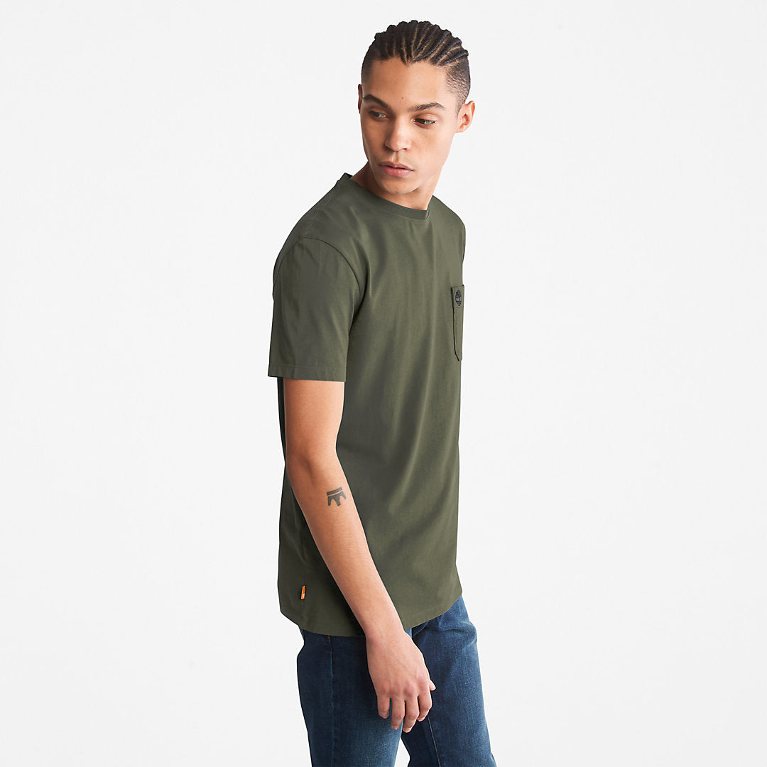 Dunstan River Pocket T-shirt for Men in Green Timberland Outlet