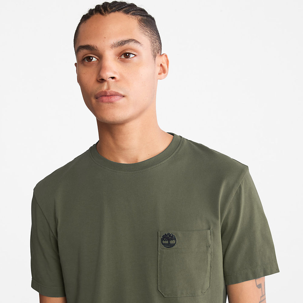 Dunstan River Pocket T-shirt for Men in Green Timberland Outlet
