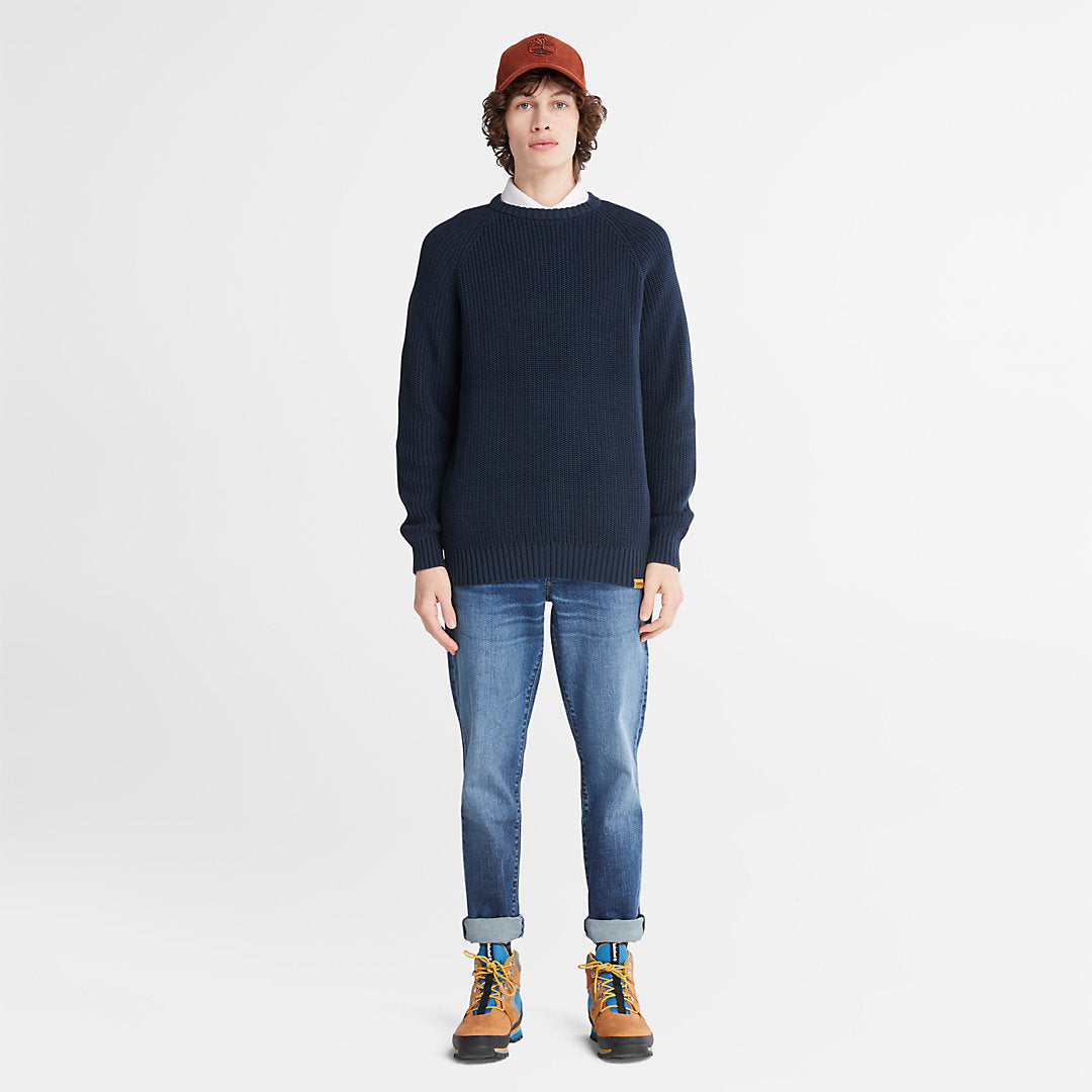 Beards Brook Crew-Neck Sweater for Men in Navy Timberland Sale