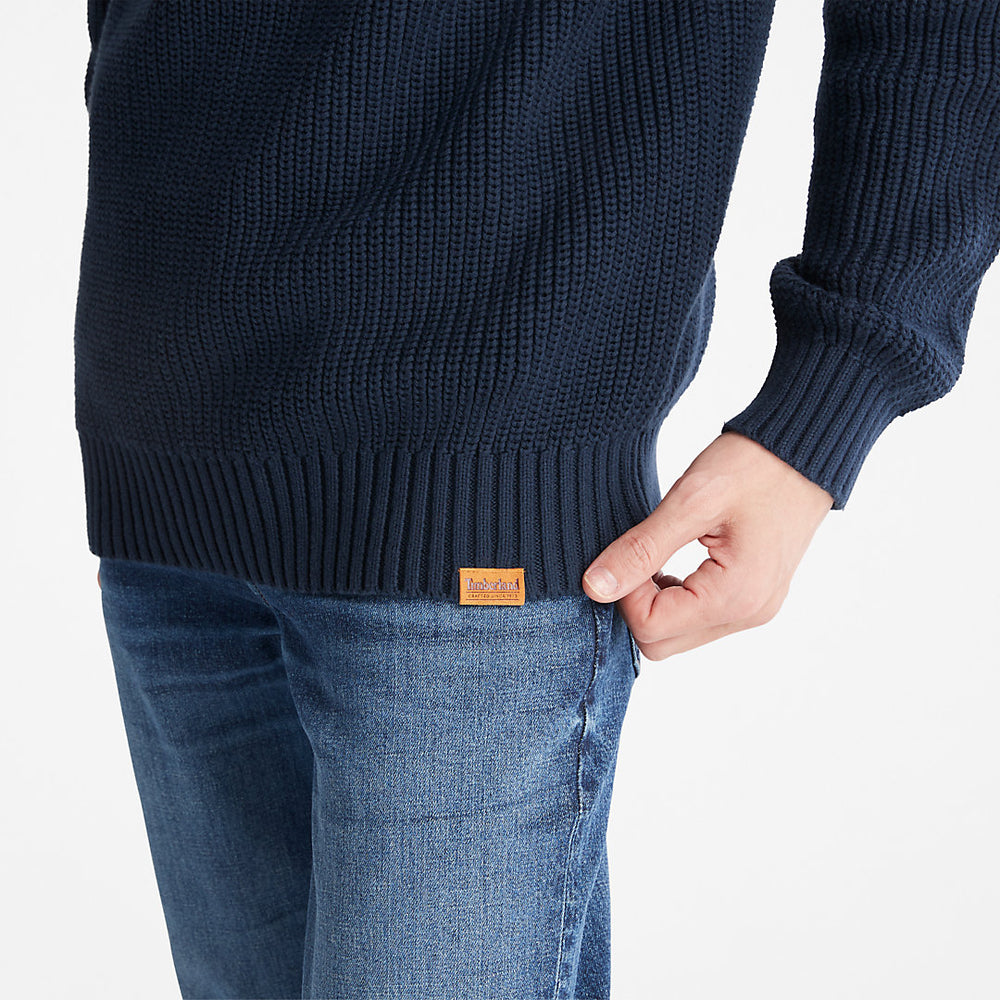 Beards Brook Crew-Neck Sweater for Men in Navy Timberland Sale