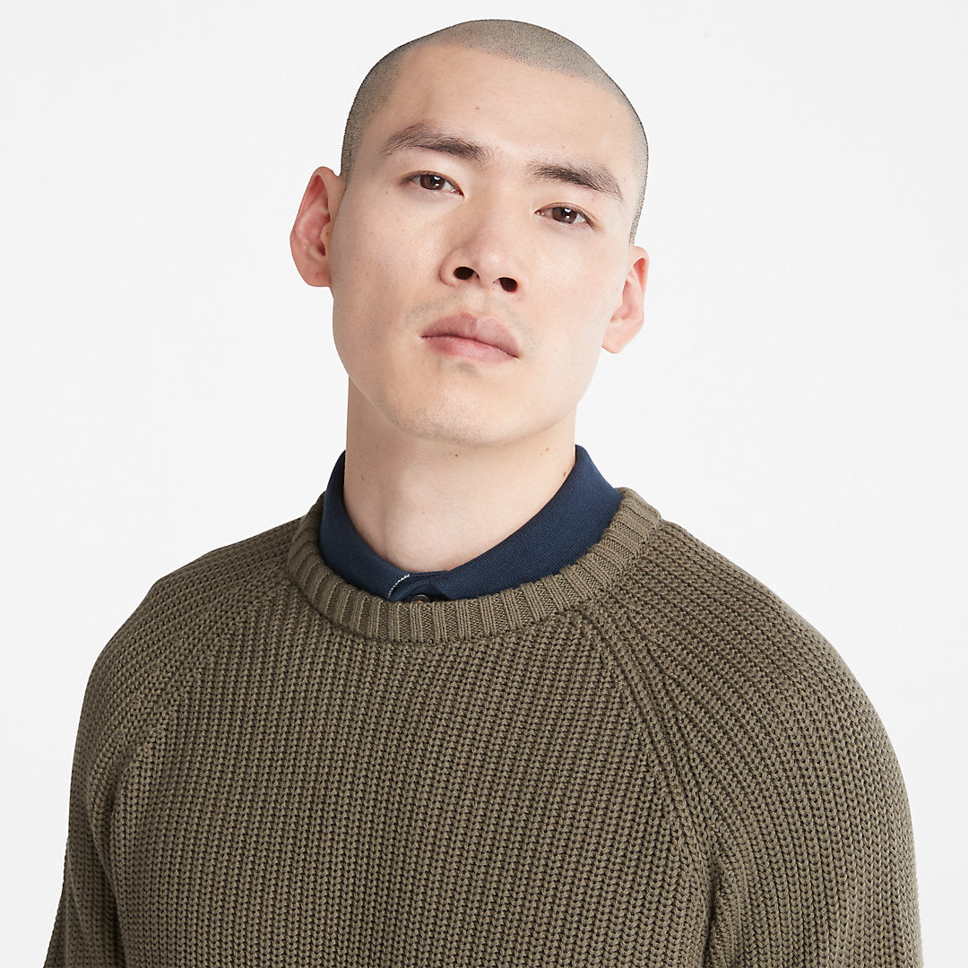 Beards Brook Crew-Neck Sweater for Men in Dark Green Timberland Discount