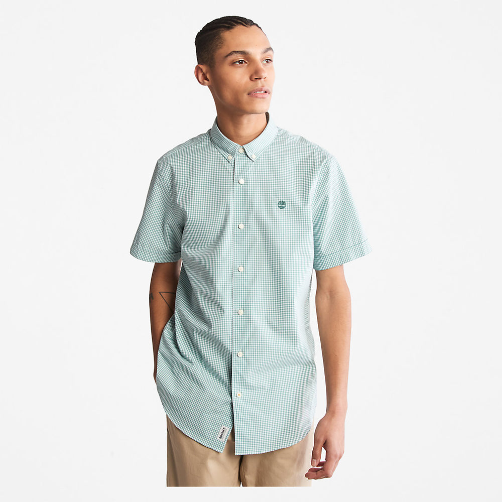 Suncook River Short-Sleeve Poplin Shirt for Men in Green Timberland For Sale