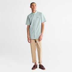 Suncook River Short-Sleeve Poplin Shirt for Men in Green Timberland For Sale
