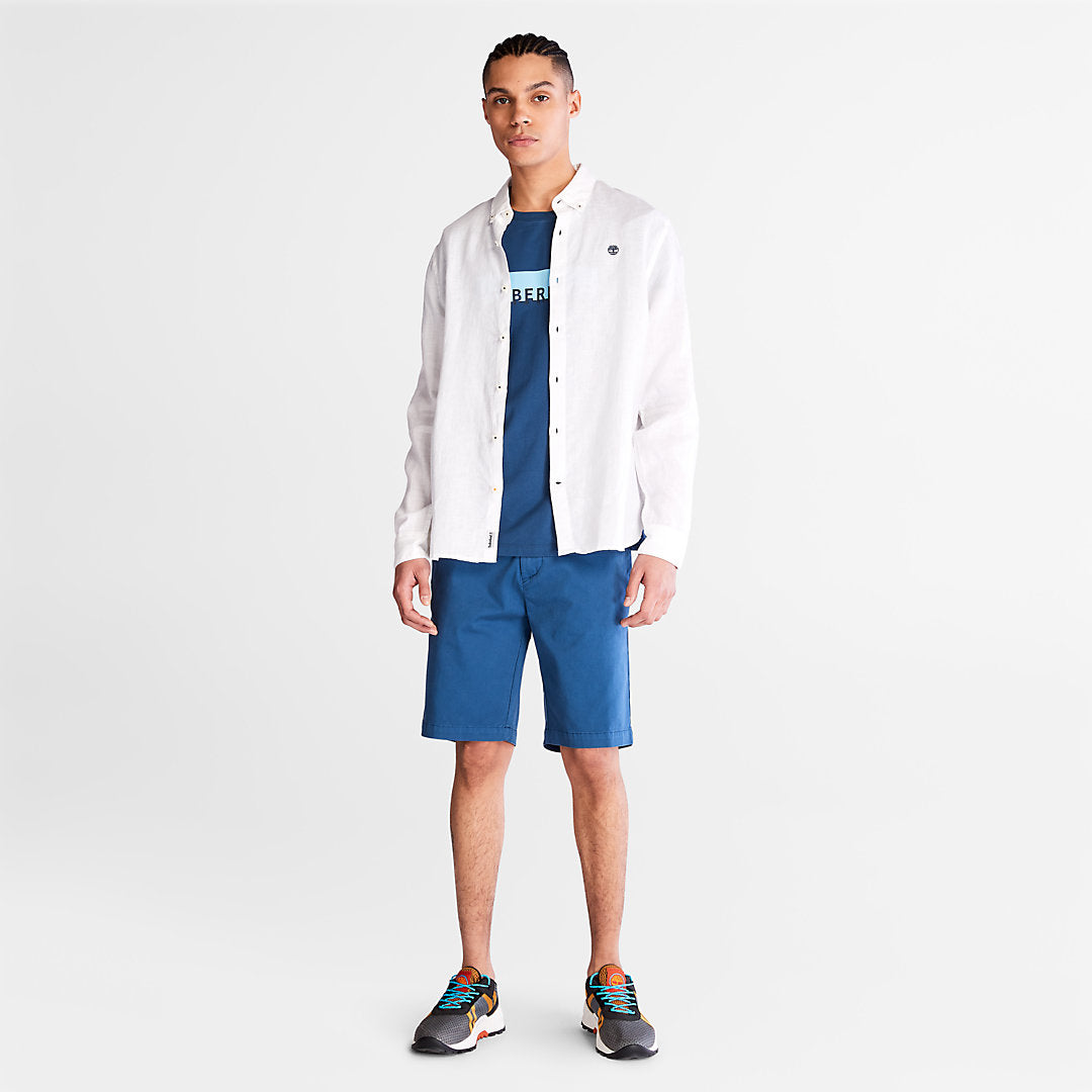 Mill River LS Linen Shirt for Men in White Timberland US