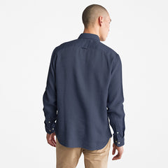 Mill River LS Linen Shirt for Men in Navy Timberland Discount
