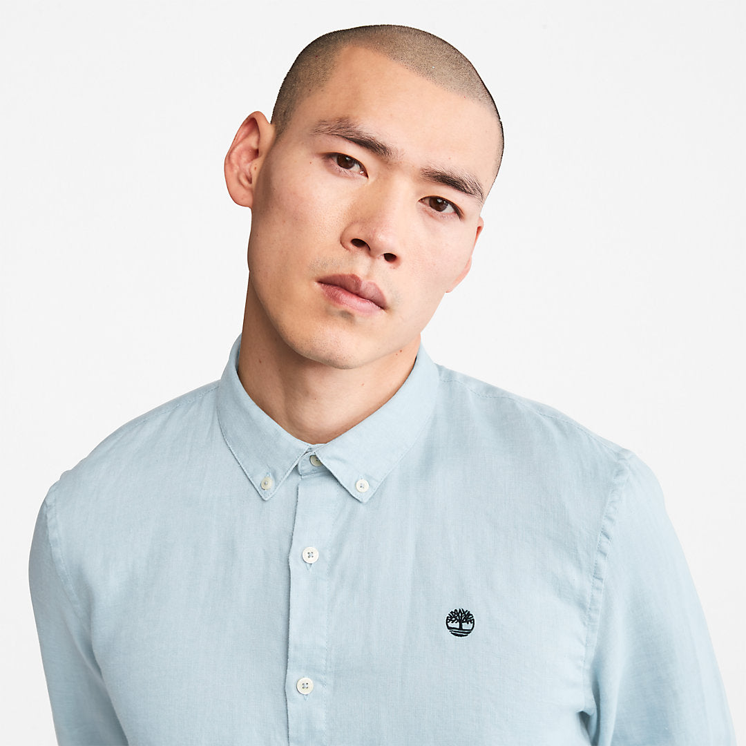 Mill River LS Linen Shirt for Men in Light Blue Timberland Sale