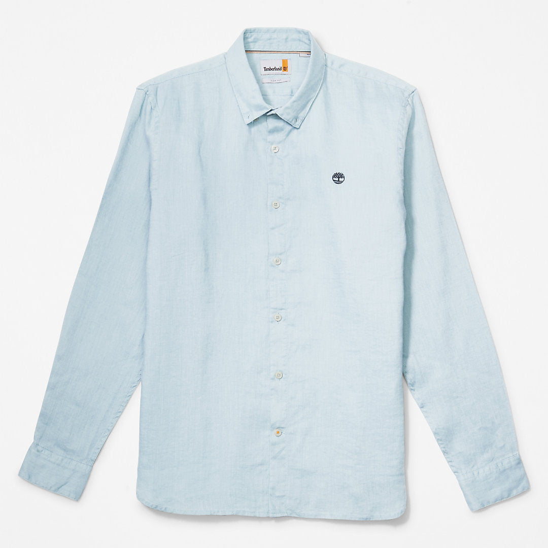 Mill River LS Linen Shirt for Men in Light Blue Timberland Sale