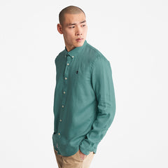 Mill River Slim-Fit Linen Shirt for Men in Teal Timberland Discount