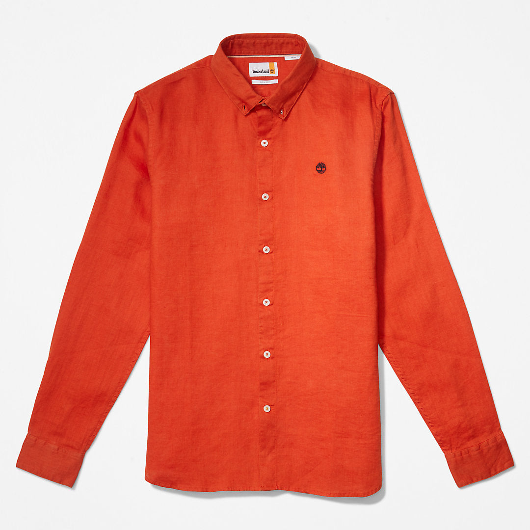 Mill River Slim-Fit Linen Shirt for Men in Orange Timberland US