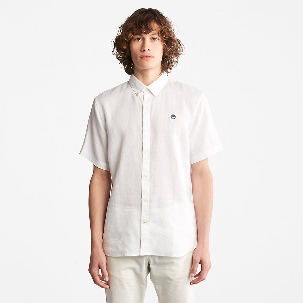 Mill River Short-sleeve Linen Shirt for Men in White Timberland For Sale