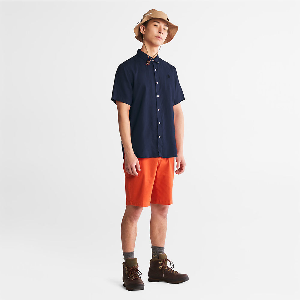 Mill River Short-sleeve Linen Shirt for Men in Navy Timberland Online