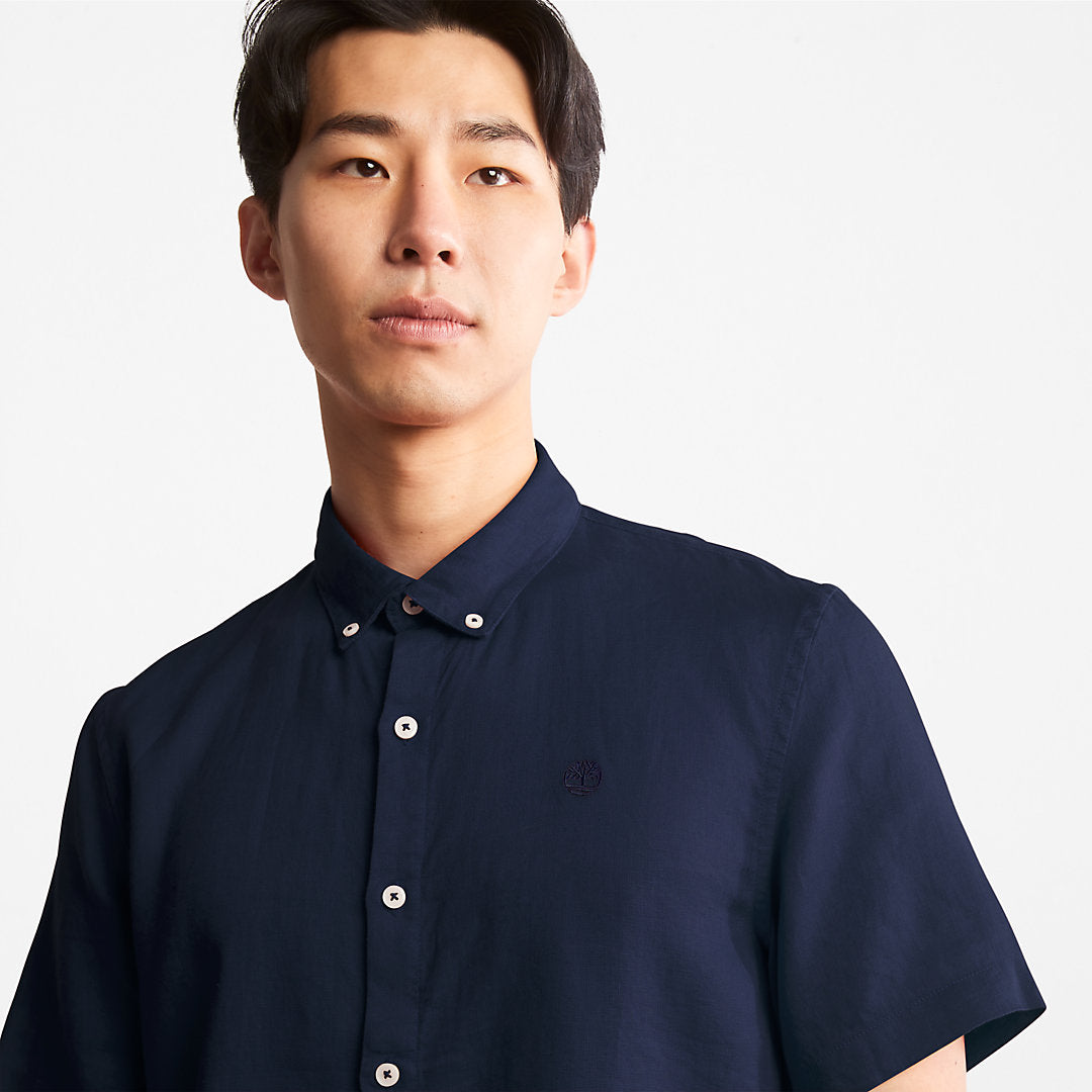 Mill River Short-sleeve Linen Shirt for Men in Navy Timberland Online
