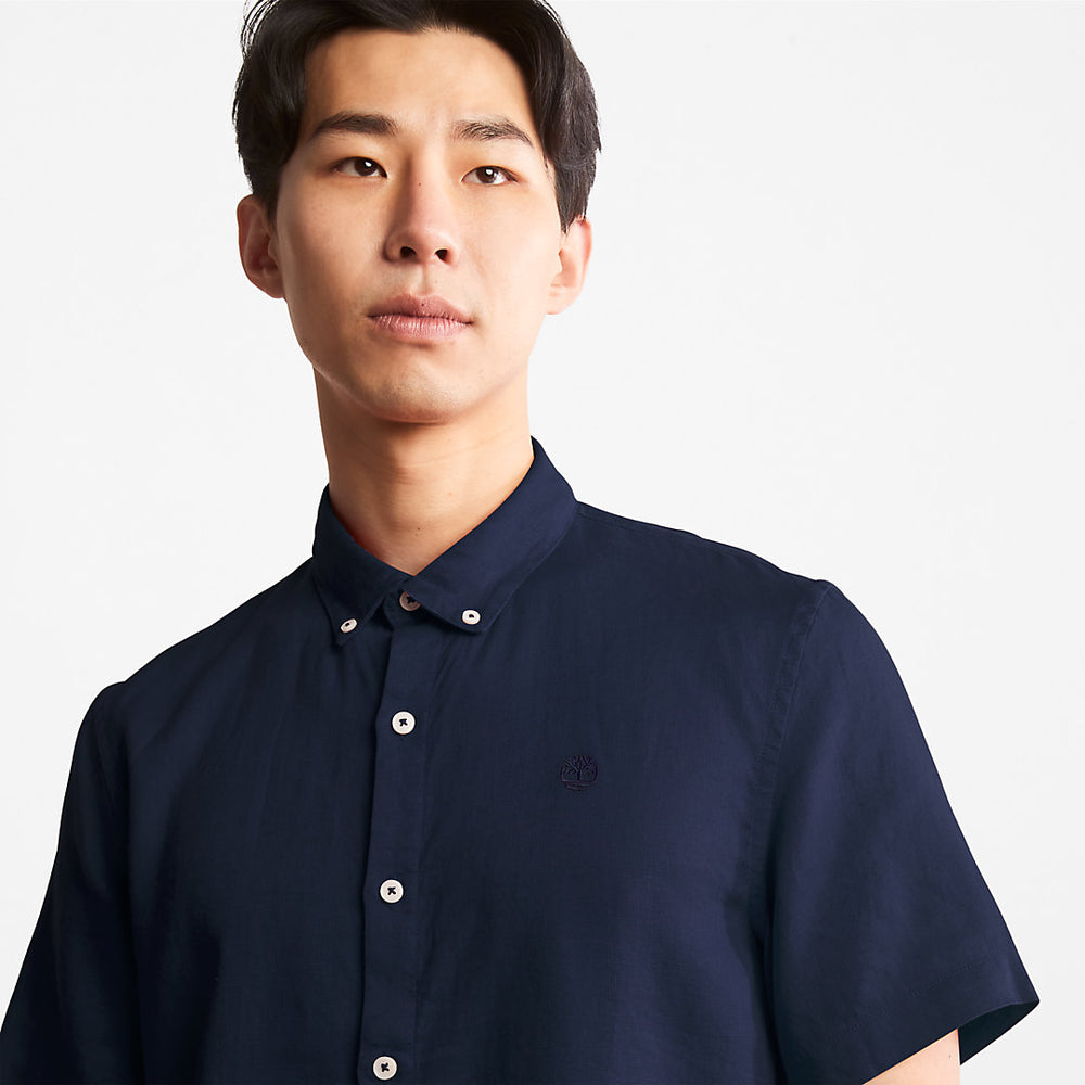 Mill River Short-sleeve Linen Shirt for Men in Navy Timberland Online