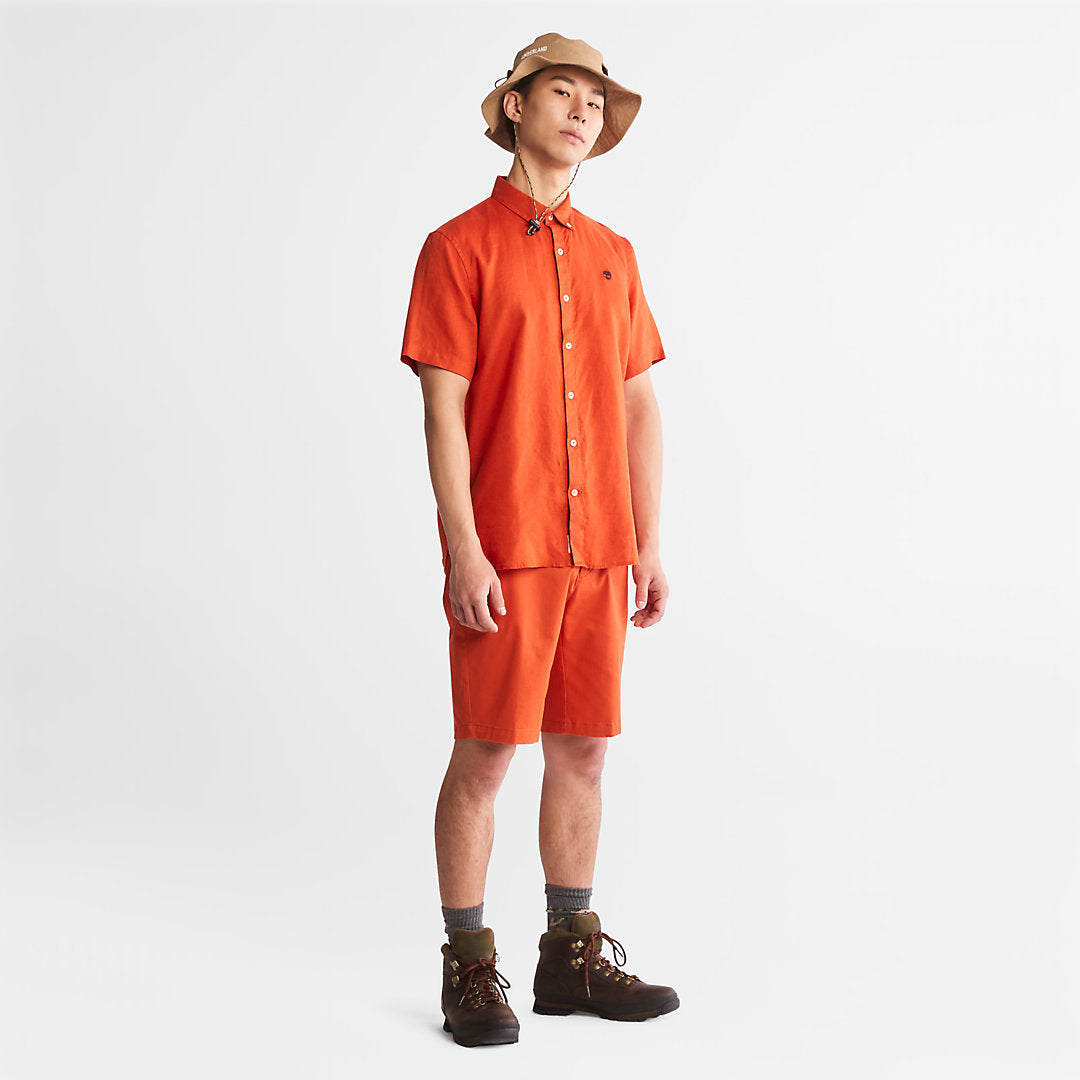 Mill River Short-Sleeve Shirt for Men in Orange Timberland For Sale