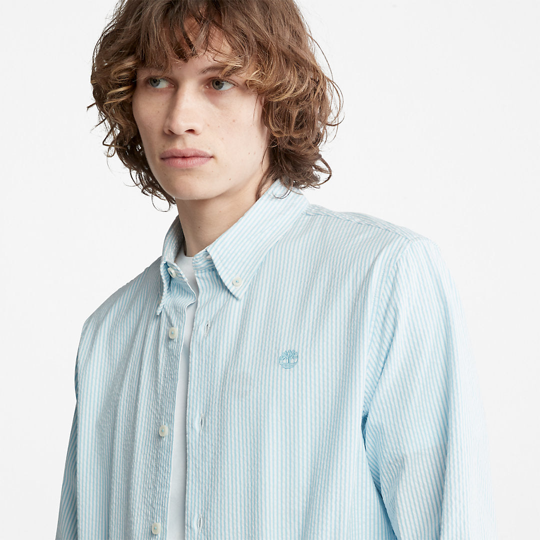 Striped Seersucker Shirt for Men in Blue Timberland Online