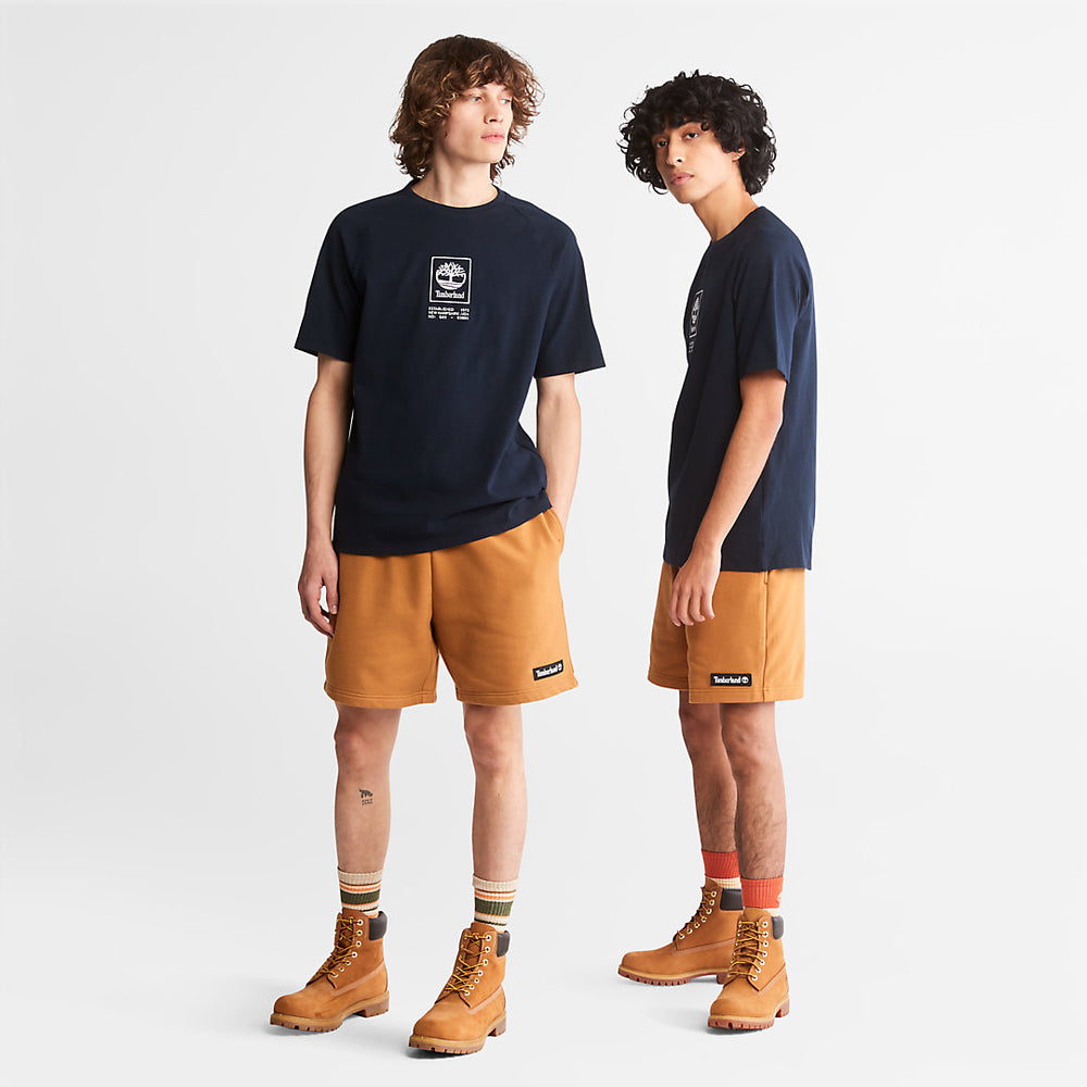 Stacked Logo T-shirt for All Gender in Navy Timberland Outlet
