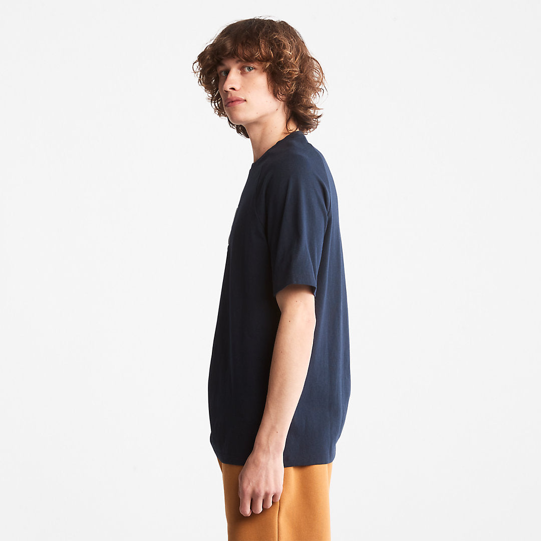 Stacked Logo T-shirt for All Gender in Navy Timberland Outlet
