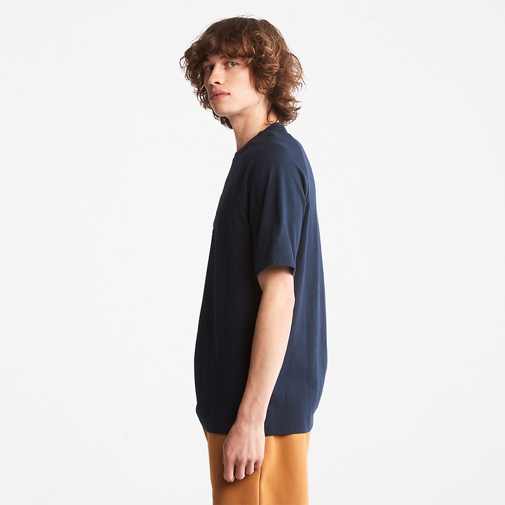 Stacked Logo T-shirt for All Gender in Navy Timberland Outlet