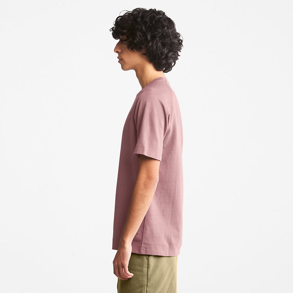 Stacked Logo T-shirt for Men in Dark Pink Timberland Discount