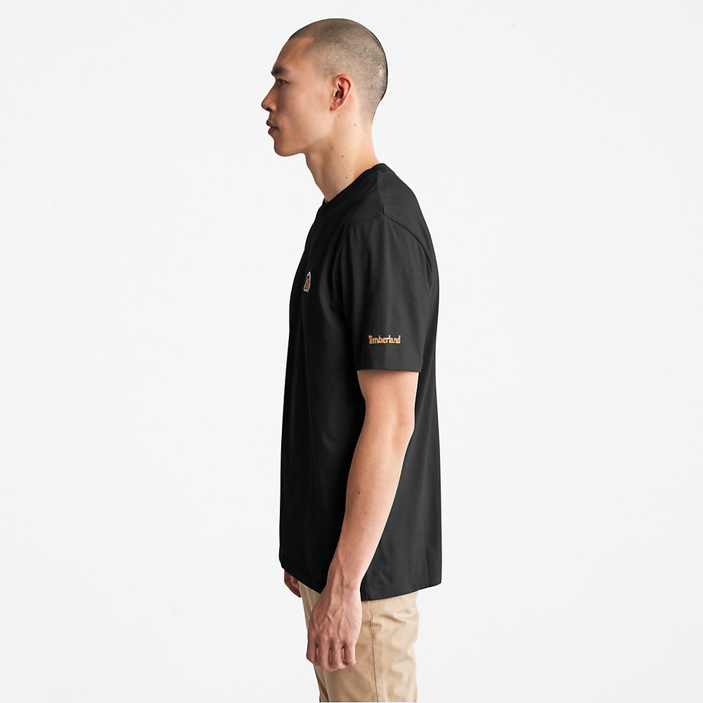 Boot Logo T-Shirt for Men in Black Timberland For Sale