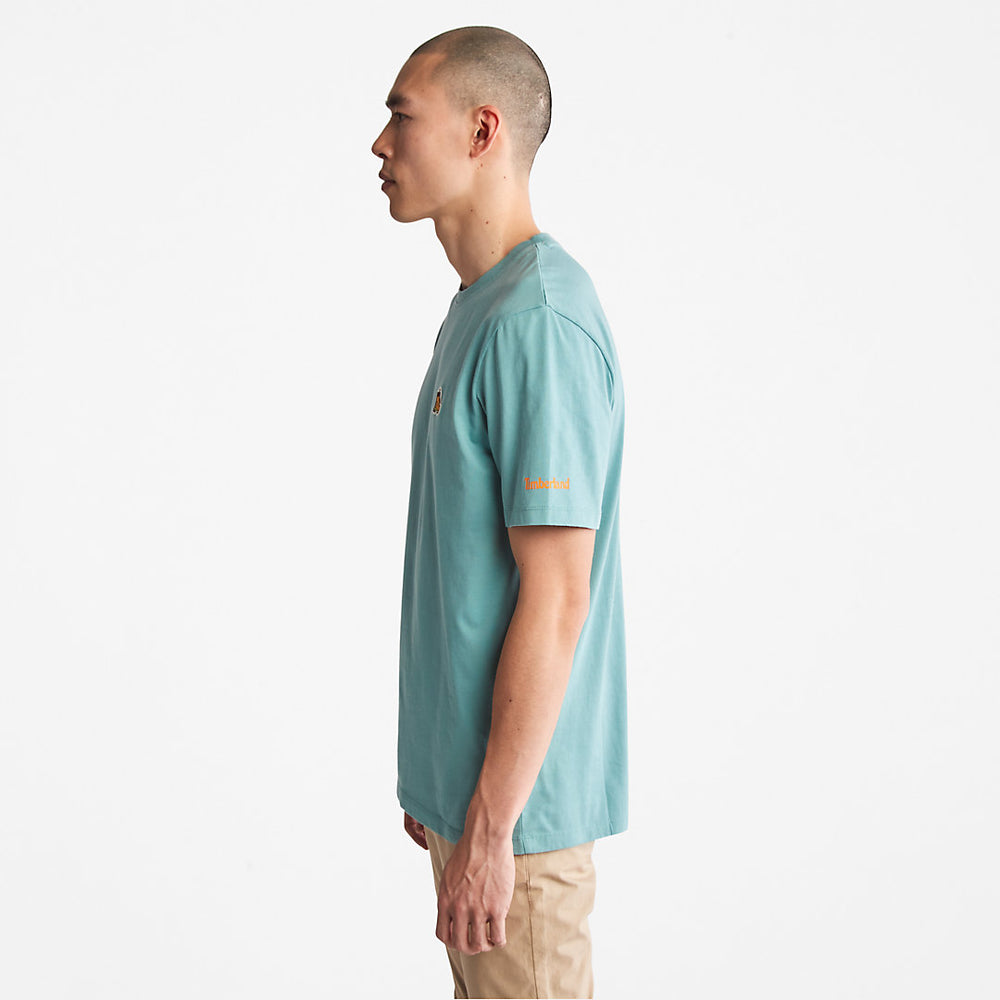 Boot-Logo T-Shirt for Men in Blue Timberland Discount