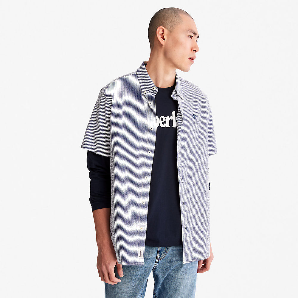 SS Seersucker Shirt for Men in Blue Timberland US