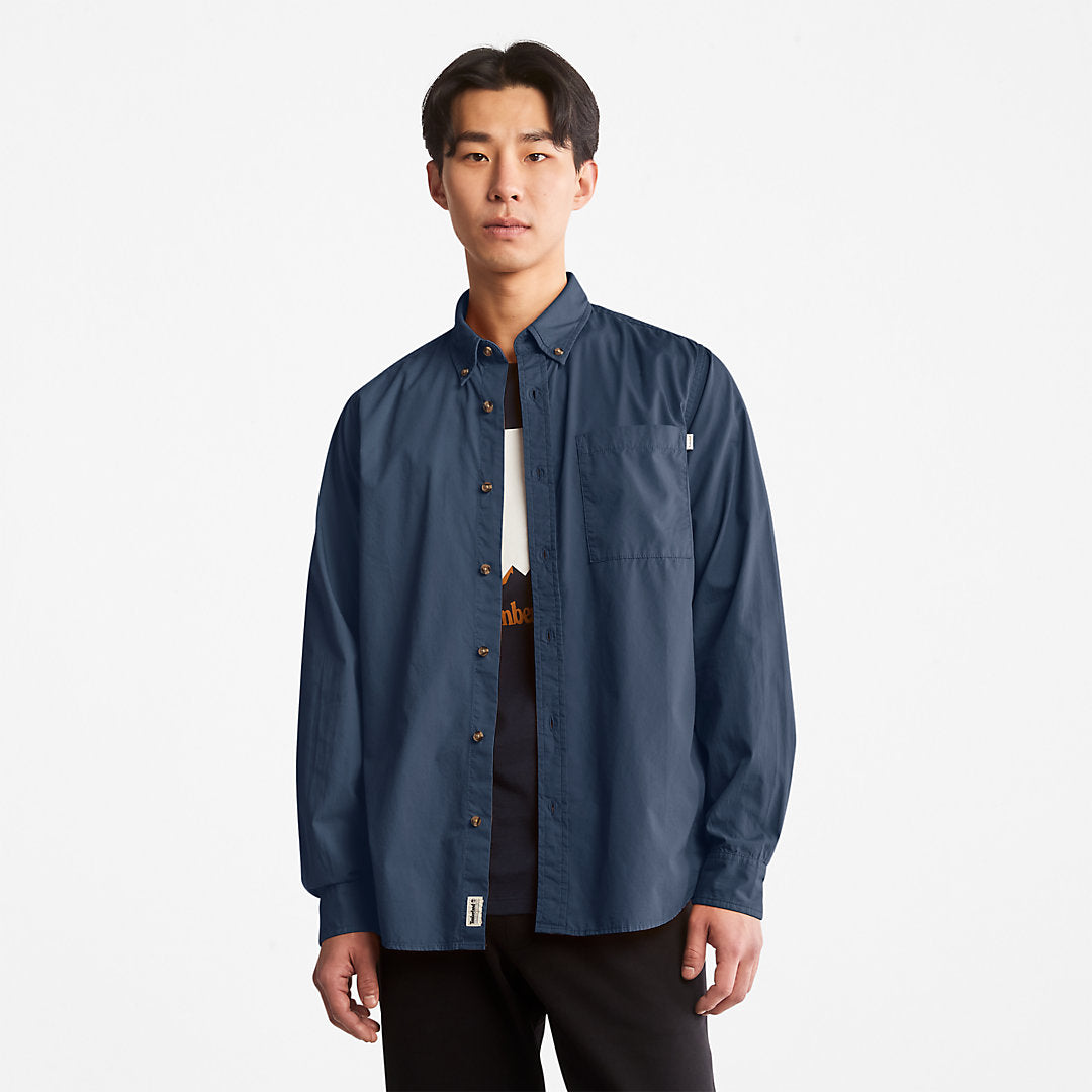Outdoor Heritage Washed Poplin Shirt for Men in Blue Timberland Sale