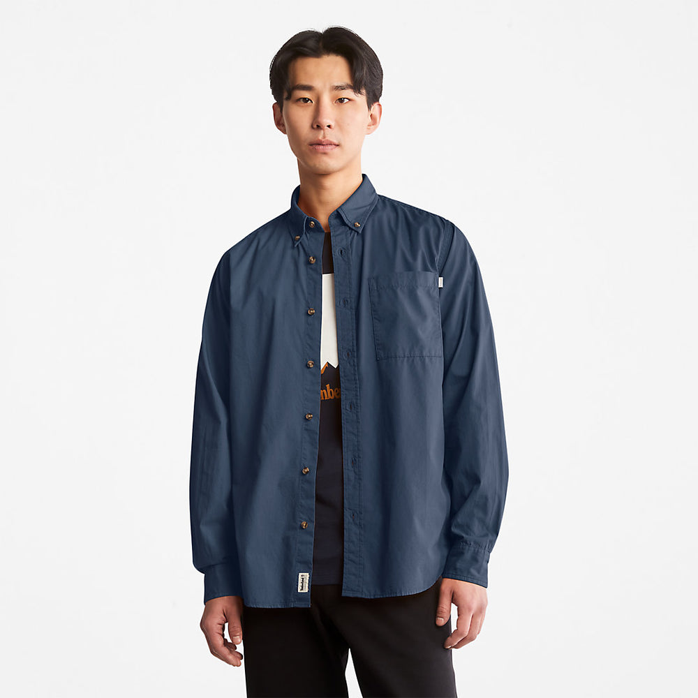 Outdoor Heritage Washed Poplin Shirt for Men in Blue Timberland Sale