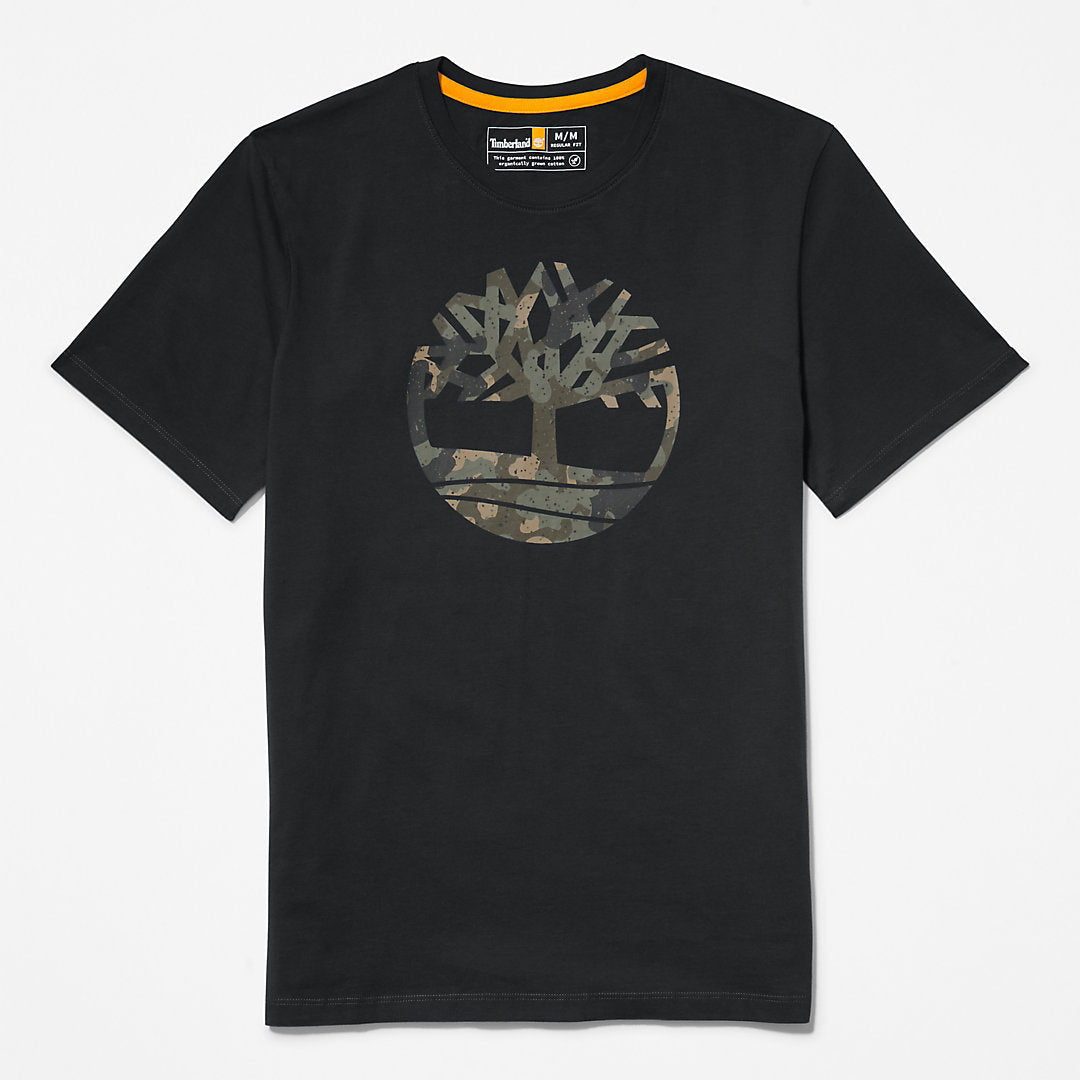 Camo-Logo T-Shirt for Men in Black Timberland On Sale