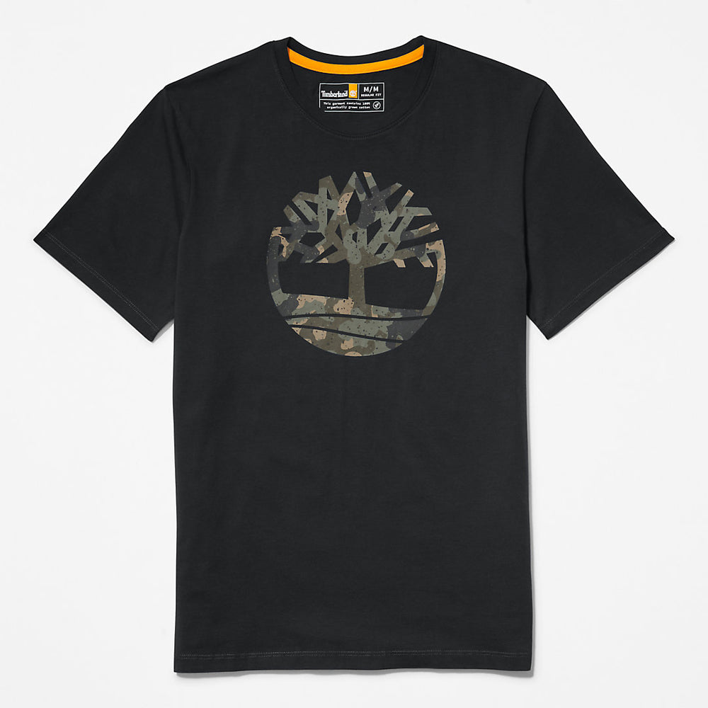 Camo-Logo T-Shirt for Men in Black Timberland On Sale