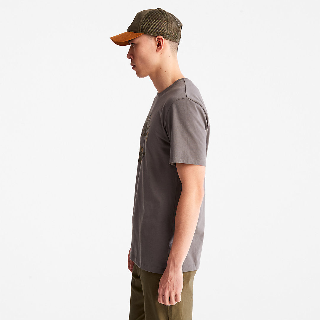 Camo-Logo T-Shirt for Men in Grey Timberland For Sale