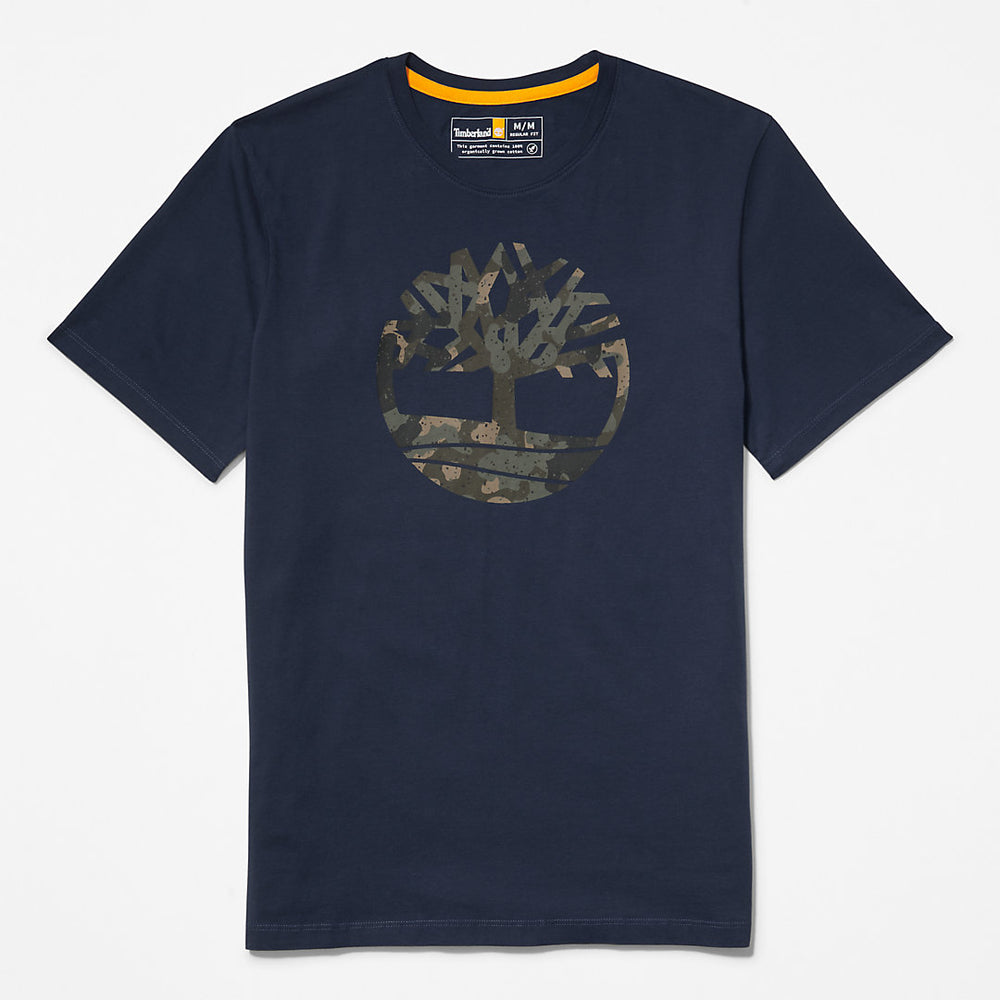 Camo-Logo T-Shirt for Men in Navy Timberland Sale