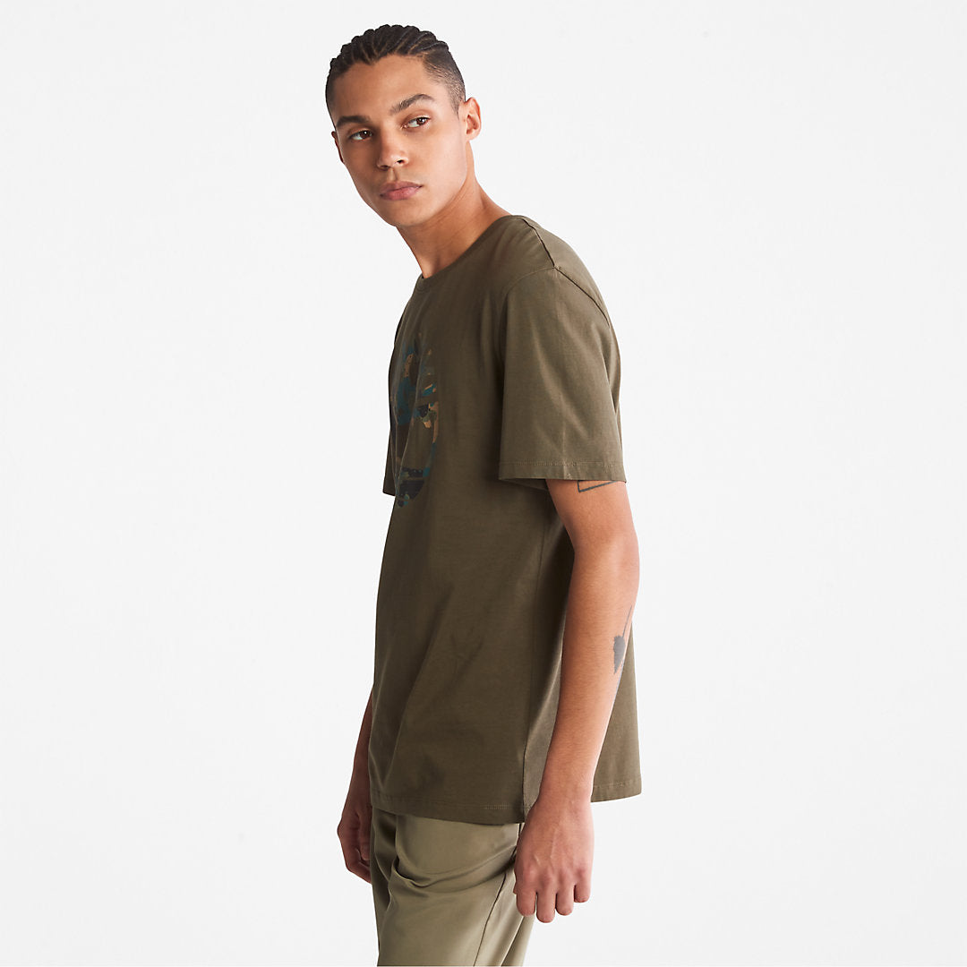 Camo-Logo T-Shirt for Men in Dark Green Timberland Discount