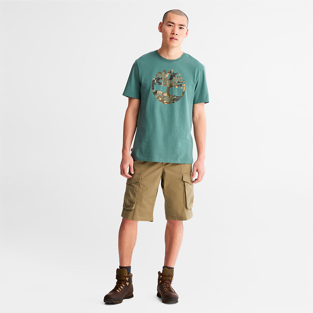 Camo-Logo T-Shirt for Men in Light Green Timberland US