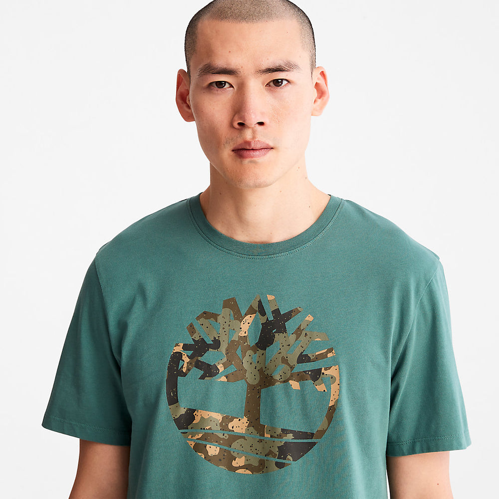 Camo-Logo T-Shirt for Men in Light Green Timberland US