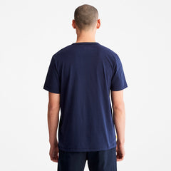 Mountains-to-Rivers Print T-Shirt for Men in Blue Timberland Discount